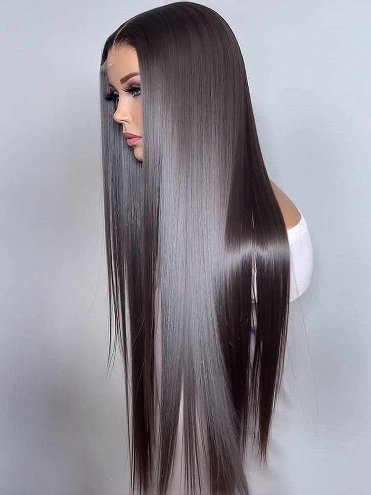 RAW DONOR NATURAL SILVER SILKY STRAIGHT + HD 13X4