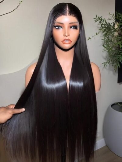 RAW DONOR NATURAL SILVER SILKY STRAIGHT + 5X5 CLOSURE