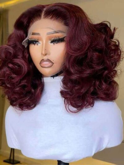 SDD RAW VIETNAM DONOR BURGUNDY BOUNCY 5X5 WIG