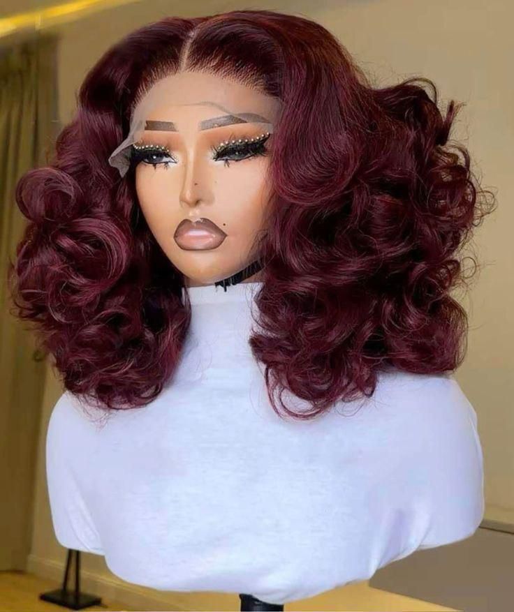SDD RAW VIETNAM DONOR BURGUNDY BOUNCY 5X5 WIG