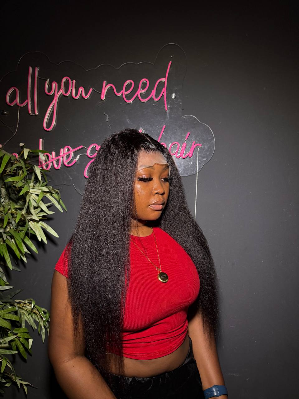 RAW VIRGIN KINKY STRAIGHT 13X4 FRONTAL WIG - Image 2